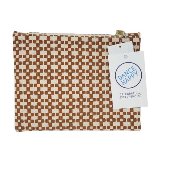 Dance Happy Giada Flat Canvas Zip Pouch Bag Rust NEW Made in the USA MSRP $48 - Picture 1 of 6